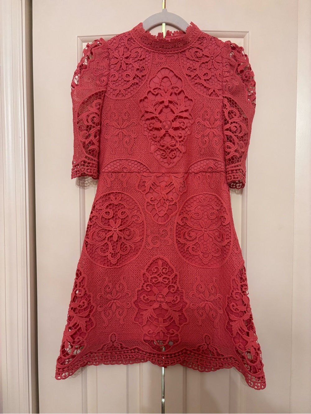 Gh Girls Elegant Lace A-Line Dress in Pink
